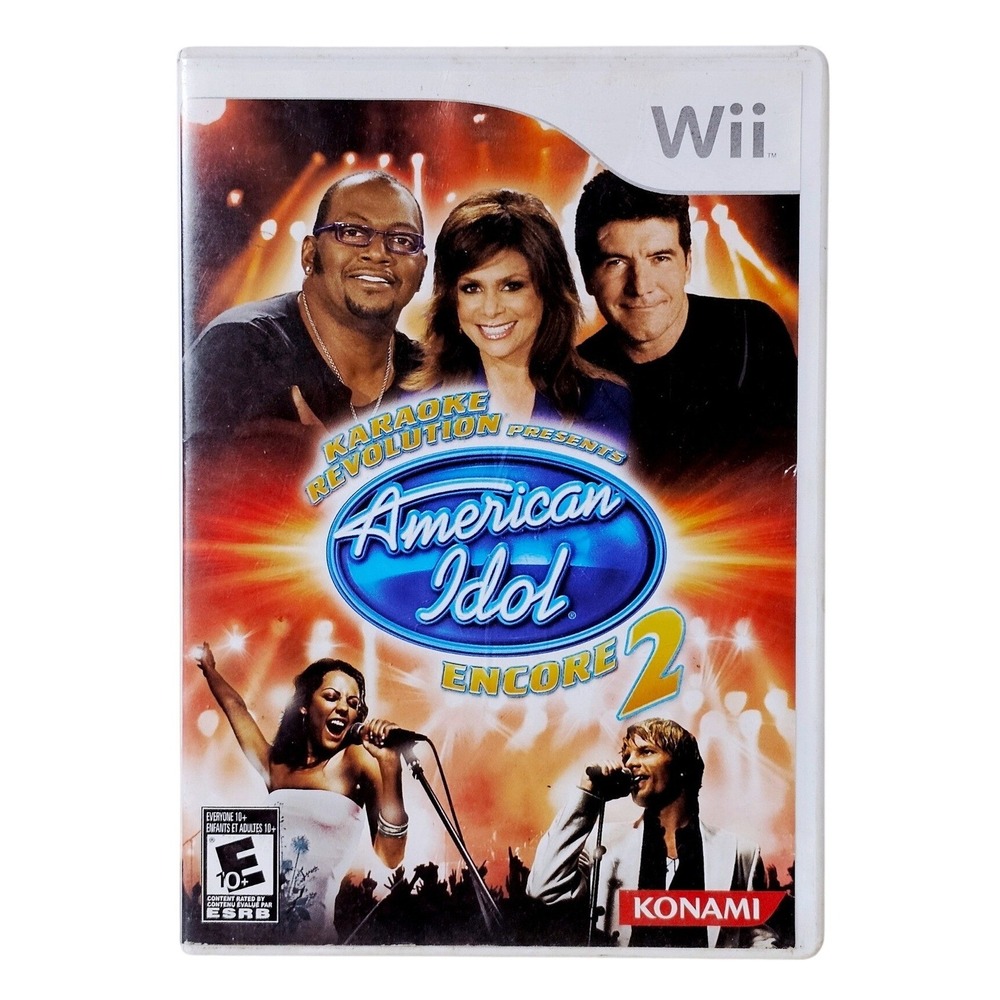 Karaoke Revolution American Idol‎ Encore 2 Wii Game Nintendo Konami Complete